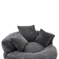 Giant Bean Bag Chair with Shredded Memory Foam, Pre-Filled Lounge Chair with High Back, 108L x 108W x 52H cm, Dark Gray(m-9)