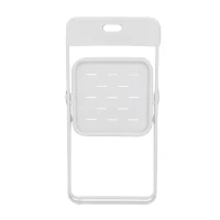 Conjunto bistrô dobrável de 3 peças em aço, com 2 cadeiras + 1 mesa, Branco(m-8)
