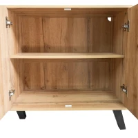 Modern Sideboard with Matt Handles and Sturdy Legs, Durable Storage Cabinet with Adjustable Shelves, 150L x 35W x 78H cm, Wood(m-6)