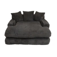 Modern Oversized Chaise Lounge Chair with Memory Foam Seat, Versatile Sofa Bed for Living Room or Bedroom, 155L x 125W x 63H cm, Black(m-2)