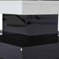 Contemporary Coffee Table with Large-Capacity Lower Shelf, 2-Tone Center Table with Recessed Compartments, 70L x 70W x 36H cm, Black(m-11)