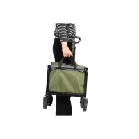 Carrito plegable para playa y jardín, para camping, compras, 66x41x44,5 cm, Verde(m-8)