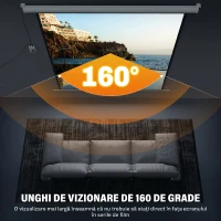 HOMCOM Projectiescherm 189,5 x 189,5 cm 233,68 cm 1:1 HD 4K Rollo-scherm voor thuisbioscoop voor thuisbioscoop kantoorpresentaties(m-5)