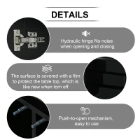 High Gloss Sideboard with LED Lights and Noiseless Hydraulic Hinges, Modern Storage Cabinet with 2 doors and 3 drawers, 140L x 35W x 72.5H cm, Black(m-4)