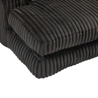 Modern Oversized Chaise Lounge Chair with Memory Foam Seat, Versatile Sofa Bed for Living Room or Bedroom, 155L x 125W x 63H cm, Black(m-12)