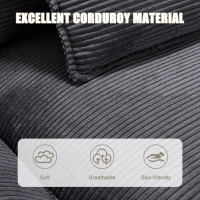 Oversized Two-Seater Sofa with Modern Deep-Seated Modular Design, Comfortable Daybed with Ergonomic Curves, 224L x 81W x 81H cm, Dark Gray(m-8)