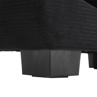 Oversized Two-Seater Sofa with Modern Deep-Seated Modular Design, Comfortable Daybed with Ergonomic Curves, 224L x 81W x 81H cm, Black(m-13)