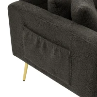 Convertible Sofa Bed with 3‑Position Adjustable Backrest, Comfortable Daybed with High‑Density Foam Seat, 176L x 64W x 75H cm, Dark Gray(m-8)