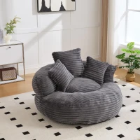 Giant Bean Bag Chair with Shredded Memory Foam, Pre-Filled Lounge Chair with High Back, 108L x 108W x 52H cm, Dark Gray(m-1)