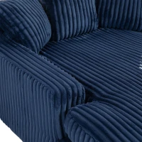 Modern Oversized Chaise Lounge Chair with Memory Foam Seat, Versatile Sofa Bed for Living Room or Bedroom, 155L x 125W x 63H cm, Navy(m-11)