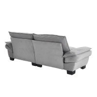 Oversized Two-Seater Sofa with Modern Deep-Seated Modular Design, Comfortable Daybed with Ergonomic Curves, 224L x 81W x 81H cm, Light Gray(m-14)