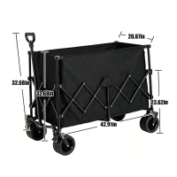 Carrito de playa plegable, 109x53x83 cm, Negro(m-3)