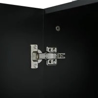 High Gloss Sideboard with LED Lights and Noiseless Hydraulic Hinges, Modern Storage Cabinet with 2 doors and 3 drawers, 140L x 35W x 72.5H cm, Black(m-11)