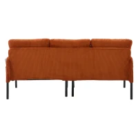 Oversized Two-Seater Corduroy Sofa with Ergonomic Curves, Comfortable Loveseat with Dual Side Storage Pockets, 171L x 72W x 80H cm, Orange(m-10)