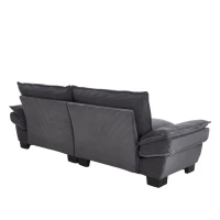 Oversized Two-Seater Sofa with Modern Deep-Seated Modular Design, Comfortable Daybed with Ergonomic Curves, 224L x 81W x 81H cm, Dark Gray(m-15)
