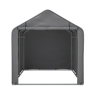 Garagem para bicicletas com lona PE impermeável, abrigo para ferramentas, 160x220x165 cm, Cinzento(m-7)