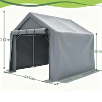 Garagem para bicicletas com porta de enrolar, 244C x 241L x 217A cm, Cinzento escuro(m-3)