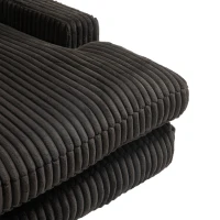 Modern Oversized Chaise Lounge Chair with Memory Foam Seat, Versatile Sofa Bed for Living Room or Bedroom, 155L x 125W x 63H cm, Black(m-13)
