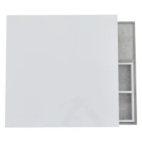360° Rotating Square Coffee Table with Concealed Storage Compartments, White Center Table with Durable Construction, 70L x 70W x 36H cm, White(m-8)
