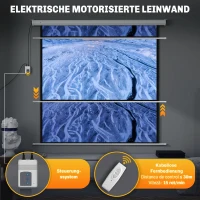 HOMCOM Projectiescherm 189,5 x 189,5 cm 233,68 cm 1:1 HD 4K Rollo-scherm voor thuisbioscoop voor thuisbioscoop kantoorpresentaties(m-7)