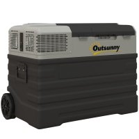 Outsunny Autokühlschrank, Kühlbox, mobil, 56L -20℃ bis 20℃, 69x43x54cm, Schwarz/Grau