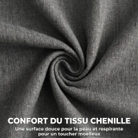 HOMCOM Chaise bureau ergonomique en chenille, fauteuil de bureau avec accoudoirs rembourrés, hauteur réglable, gris(m-5)