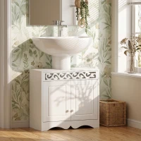 HOMCOM Bathroom Under Sink Storage Cabinet 2 Door Wooden Cupboard Vanity Units(m-5)