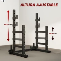 SPORTNOW Soporte Barra Pesas Ajustable en Altura con Topes de Seguridad para Sentadillas y Press de Banca en Casa Carga 300 kg(m-5)