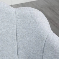 HOMCOM Set de 2 Sillas de Comedor Tapizadas Lino Sintético Acolchadas Carga 120 kg 58x60x82 cm Gris(m-9)