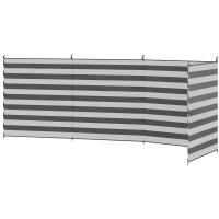Outsunny Paravento da Spiaggia Pieghevole Frangivista in Poliestere con Barre in Acciaio, 540x150 cm, Grigio