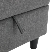 L-Shaped Corner Sofa with Hidden Storage and Side Pockets, Reversible Sectional Couch with Sturdy Wooden Frame, 180L x 120W x 72H cm, Gray(m-13)
