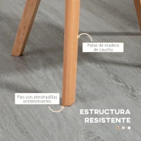 HOMCOM Set de 2 Sillas de Comedor Tapizadas Lino Sintético Acolchadas Carga 120 kg 58x60x82 cm Gris(m-6)