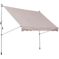 Outsunny Luifel vouwarm knikarmluifel zonwering handslinger balkon aluminium 2 x 1,5 m beige(m-11)