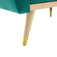 Convertible Futon Sofa Bed with 3-Position Adjustable Backrest, Modern Fleece Loveseat with Solid Wood Legs, 197.5L x 86W x 60H cm, Green(m-13)