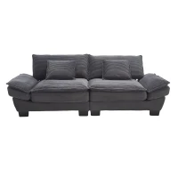 Oversized Two-Seater Sofa with Modern Deep-Seated Modular Design, Comfortable Daybed with Ergonomic Curves, 224L x 81W x 81H cm, Dark Gray(m-2)