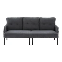 Oversized Two-Seater Corduroy Sofa with Ergonomic Curves, Comfortable Loveseat with Dual Side Storage Pockets, 171L x 72W x 80H cm, Charcoal Grey(m-2)