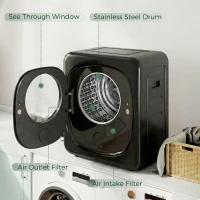 HOMCOM Condensdroger met warmtepomptechnologie, tafelmodel, maandelijkse betaling(m-5)