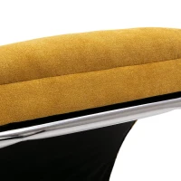 Fabric Relaxation Chaise Longue with Gentle Vibration, Contoured Ergonomic Floor Lounger with Side Pocket, 148L x 55W x 87H cm, Yellow(m-8)