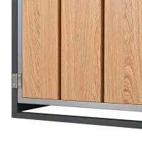 Bin Storage Unit with Built-In Planter and Louvred Ventilation, Double Bin Storage Shed with Galvanised Steel Frame, 132L x 80W x 124.5H cm, Grey+Wood(m-9)