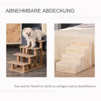PawHut Pet Steps 4 Steps Beige 60 x 35 x 44 cm(m-4)
