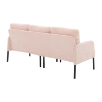 Oversized Two-Seater Corduroy Sofa with Ergonomic Curves, Comfortable Loveseat with Dual Side Storage Pockets, 171L x 72W x 80H cm, Pink(m-10)
