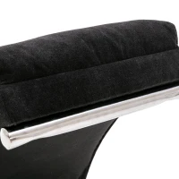Fabric Relaxation Chaise Longue with Gentle Vibration, Contoured Ergonomic Floor Lounger with Side Pocket, 148L x 55W x 87H cm, Black(m-8)