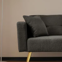 Convertible Sofa Bed with 3‑Position Adjustable Backrest, Comfortable Daybed with High‑Density Foam Seat, 176L x 64W x 75H cm, Dark Gray(m-6)