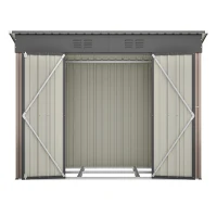 Abrigo metálico para ferramentas, porta com fechadura, 229x111x182 cm, Castanho(m-1)
