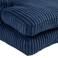 Modern Oversized Chaise Lounge Chair with Memory Foam Seat, Versatile Sofa Bed for Living Room or Bedroom, 155L x 125W x 63H cm, Navy(m-13)