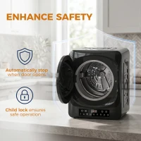 HOMCOM 1000 W kompaktowa suszarka wentylacyjna z trybem Bardzo suche & ECO, ustawieniami timera i temperatury, czarna(m-7)