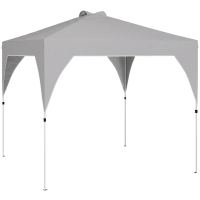 Outsunny Pavillon 3x3m, wasserabweisend Stabil Pop-up Faltpavillon mit Tasche verstellbarer Höhe, UV Schutz 50+, Dunkelgrau