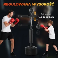 HOMCOM Stojak bokserski zestaw bokserski z gruszką 160–230cm z regulacją wysokości wolnostojący(m-5)