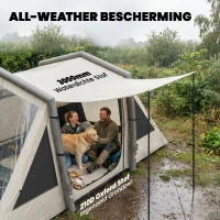 Outsunny Opblaasbare Tent 6 Personen Snelle Opbouw Outdoor Tent voor Kamperen met 2 Slaapkamers Veranda Ramen(m-7)