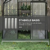Outsunny Kas Kweekhuis Kweekbed, weerbestendig, 192 x 131 x 203 cm, Zwart(m-5)